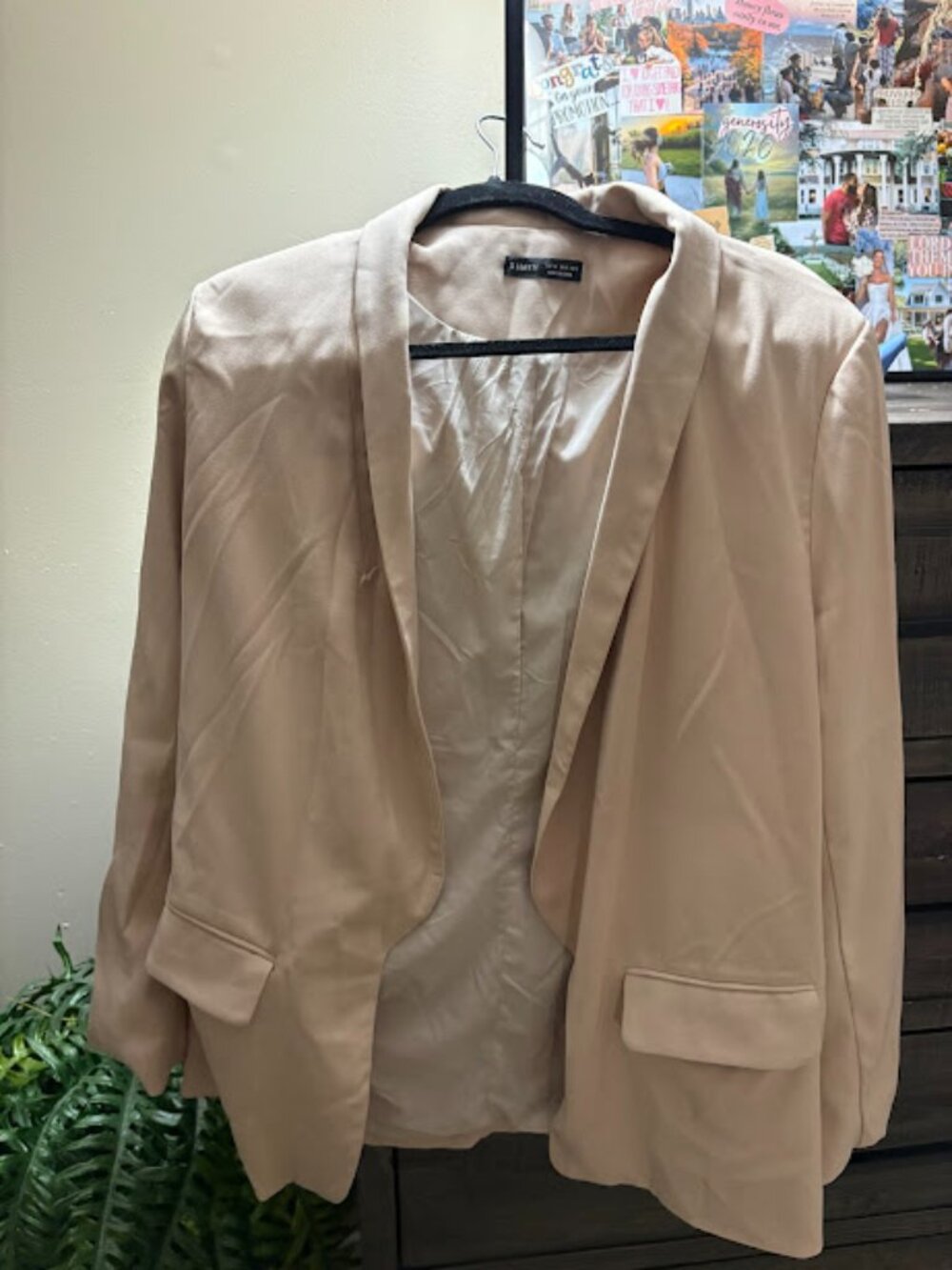 SHEIN TAN BLAZER, WOMENS, SIZE XL
